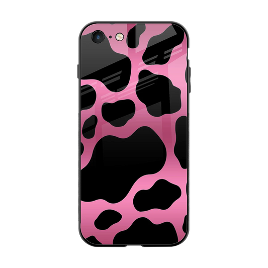 Black Pink Swirl back phone cover | glass case for iphone 7