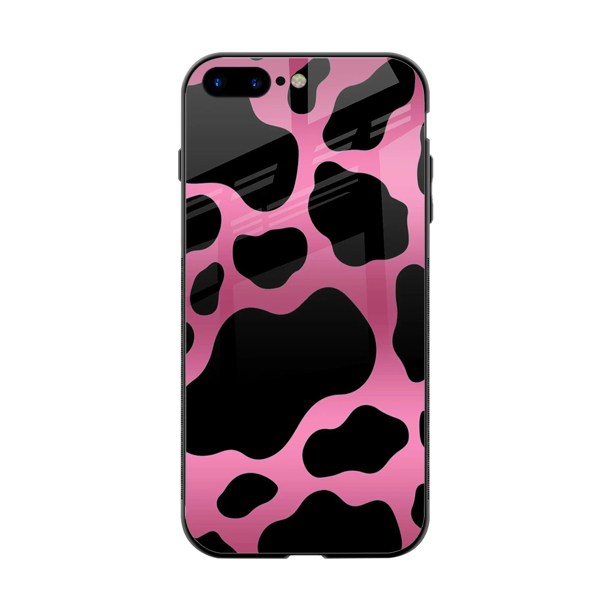 Black Pink Swirl back phone cover | glass case for iphone 8 plus