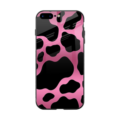 Black Pink Swirl back phone cover | glass case for iphone 8 plus