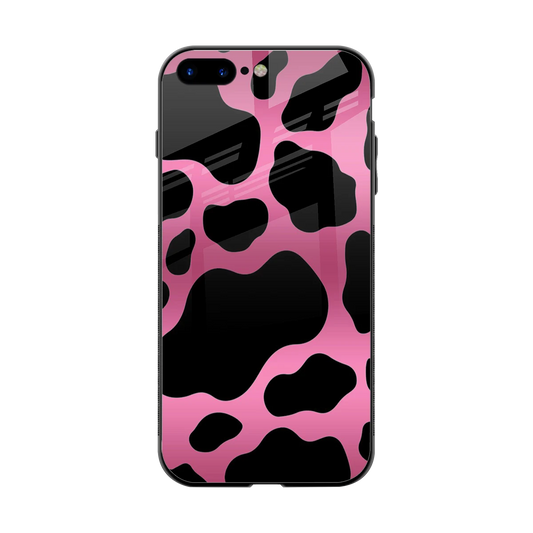 Black Pink Swirl back phone cover | glass case for iphone 8 plus