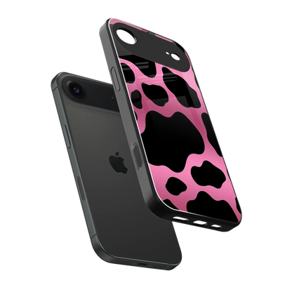 Black Pink Swirl sleek iphone air cover with tempered glass back and TPU edges