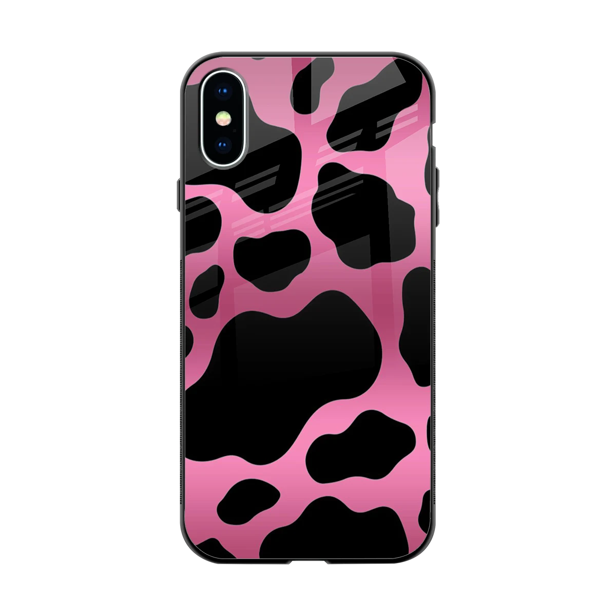 Black Pink Swirl back phone cover | glass case for iphone x