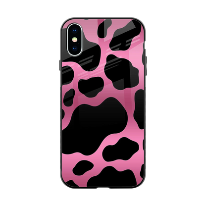 Black Pink Swirl back phone cover | glass case for iphone xs