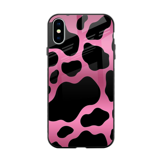 Black Pink Swirl back phone cover | glass case for iphone xs
