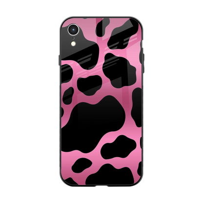Black Pink Swirl back phone cover | glass case for iphone xr