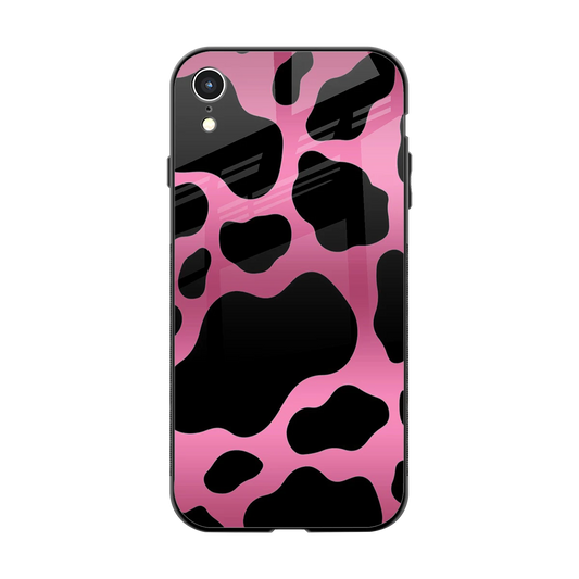 Black Pink Swirl back phone cover | glass case for iphone xr