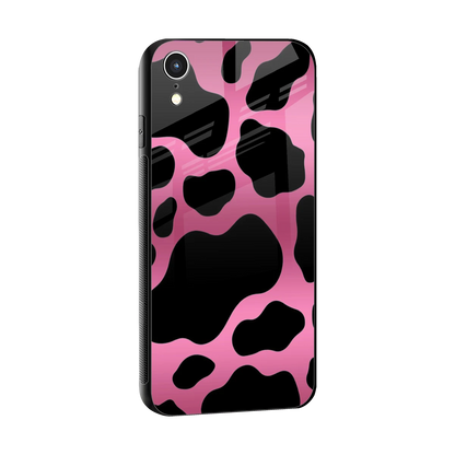 Black Pink Swirl sleek iphone xr cover with tempered glass back and TPU edges