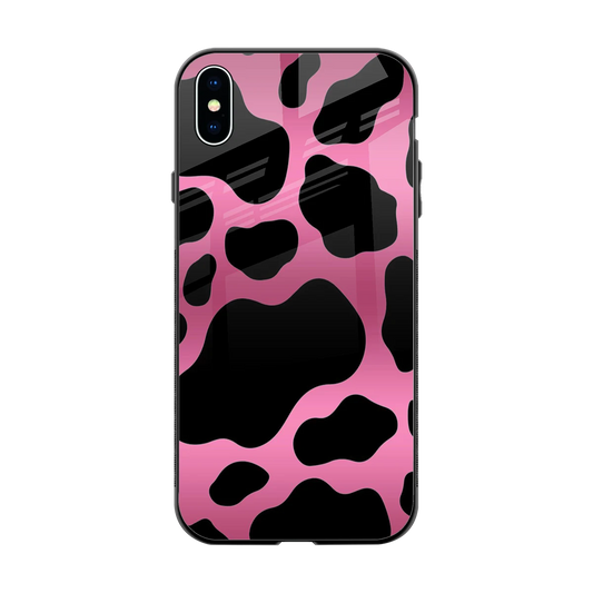 Black Pink Swirl back phone cover | glass case for iphone xs max