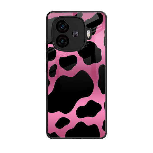 Black Pink Swirl back phone cover | glass case for iqoo neo 10r 5g