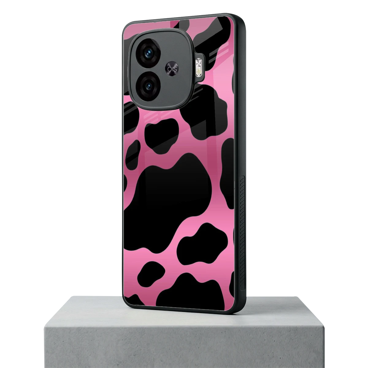 Black Pink Swirl iqoo neo 10r 5g mobile cover | shockproof glass phone case