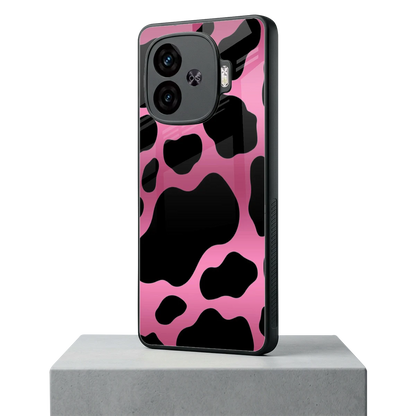 Black Pink Swirl iqoo neo 10r 5g mobile cover | shockproof glass phone case