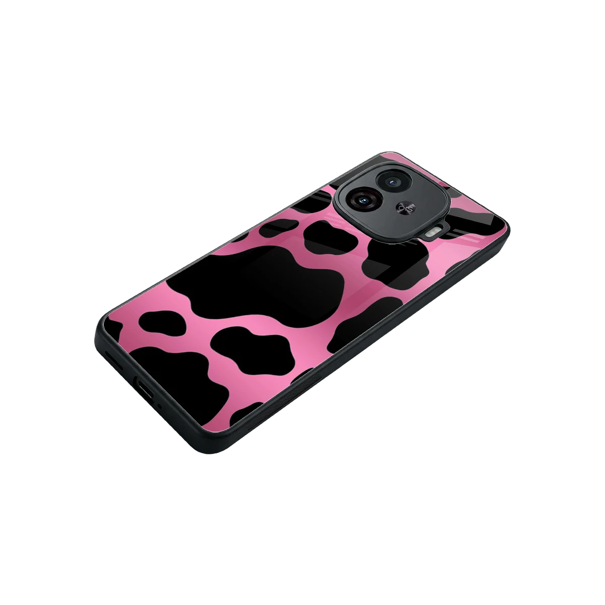 Black Pink Swirl stylish phone case for iqoo neo 10r 5g | glossy glass and slim fit