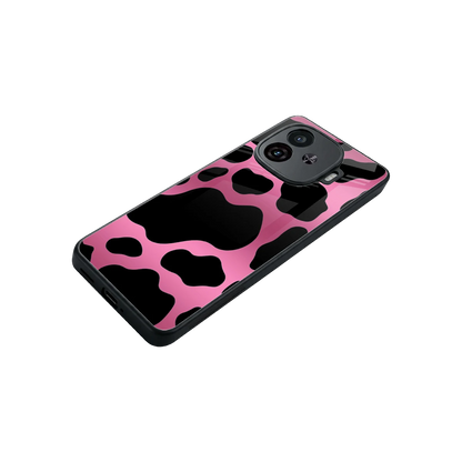 Black Pink Swirl stylish phone case for iqoo neo 10r 5g | glossy glass and slim fit