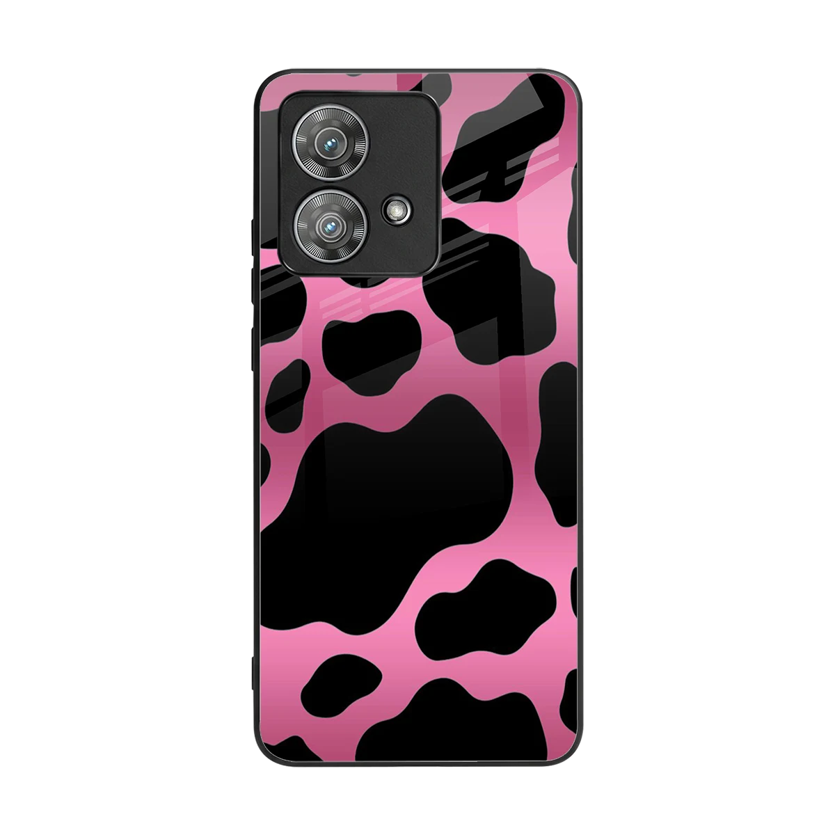 Black Pink Swirl back phone cover | glass case for motorola edge 40 neo 5g