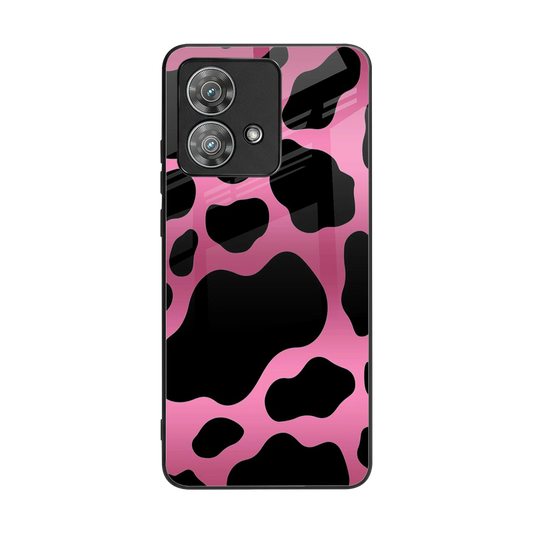 Black Pink Swirl back phone cover | glass case for motorola edge 40 neo 5g