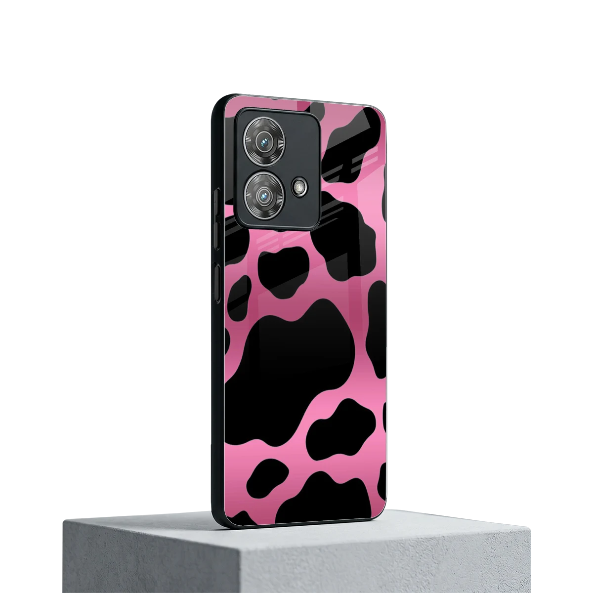 Black Pink Swirl motorola edge 40 neo 5g mobile cover | shockproof glass phone case