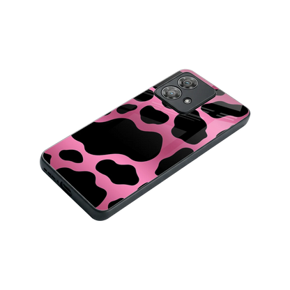 Black Pink Swirl stylish phone case for motorola edge 40 neo 5g | glossy glass and slim fit
