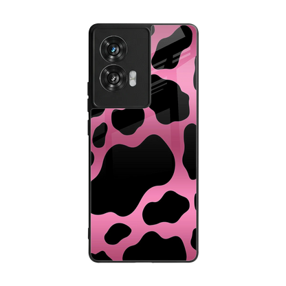 Black Pink Swirl back phone cover | glass case for motorola edge 50 fusion