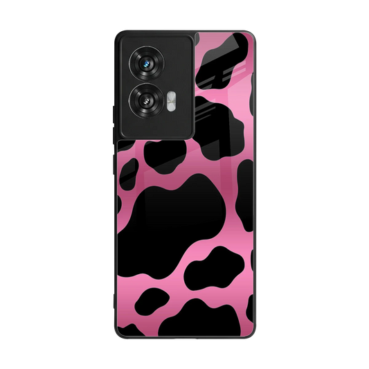 Black Pink Swirl back phone cover | glass case for motorola edge 50 fusion