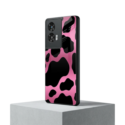 Black Pink Swirl motorola edge 50 fusion mobile cover | shockproof glass phone case