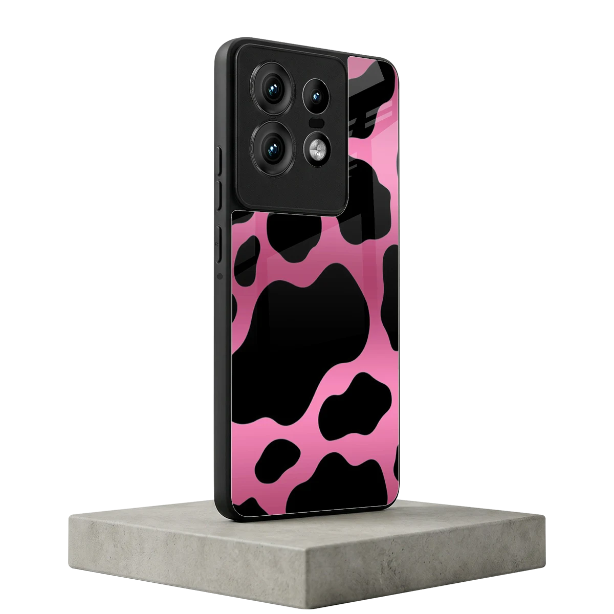 Black Pink Swirl motorola edge 50 pro mobile cover | shockproof glass phone case
