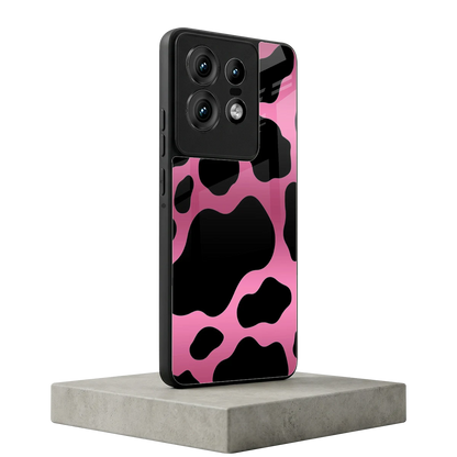 Black Pink Swirl motorola edge 50 pro mobile cover | shockproof glass phone case