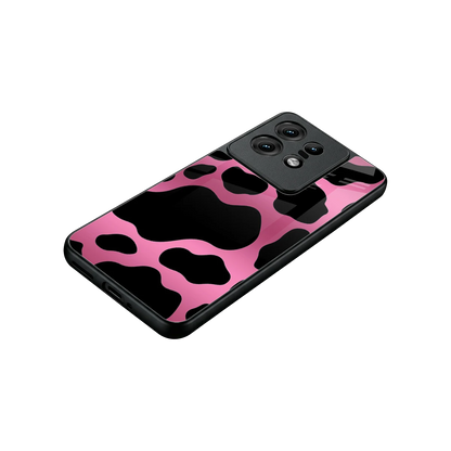 Black Pink Swirl stylish phone case for motorola edge 50 pro | glossy glass and slim fit