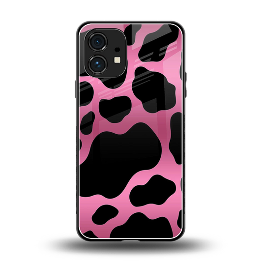 Black Pink Swirl back phone cover | glass case for nothing phone 1