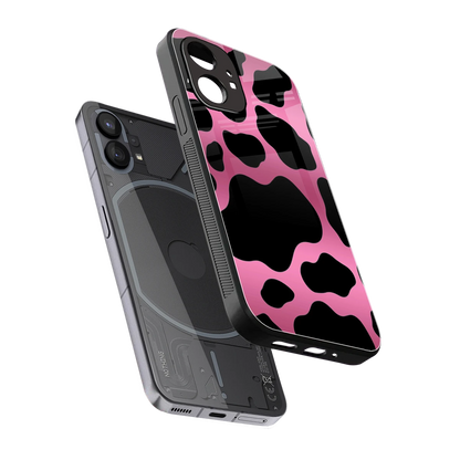 Black Pink Swirl sleek nothing phone 1 cover with tempered glass back and TPU edges