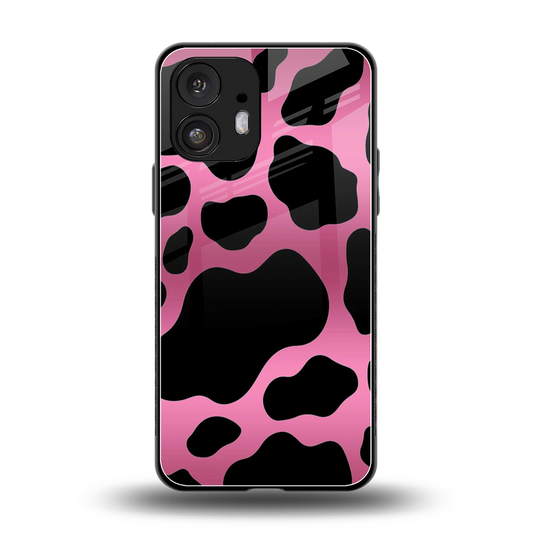 Black Pink Swirl back phone cover | glass case for nothing phone 2