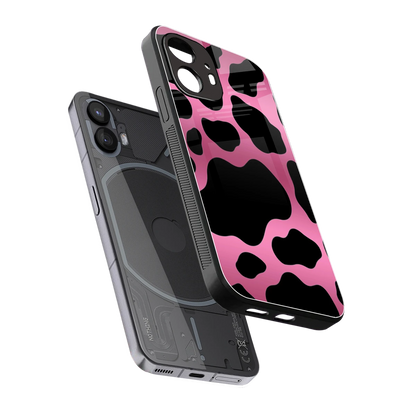 Black Pink Swirl sleek nothing phone 2 cover with tempered glass back and TPU edges