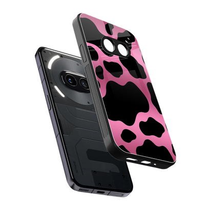 Black Pink Swirl sleek nothing phone 2a cover with tempered glass back and TPU edges