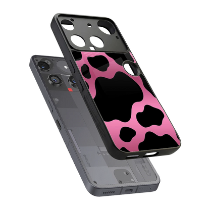 Black Pink Swirl sleek nothing phone 3 cover with tempered glass back and TPU edges