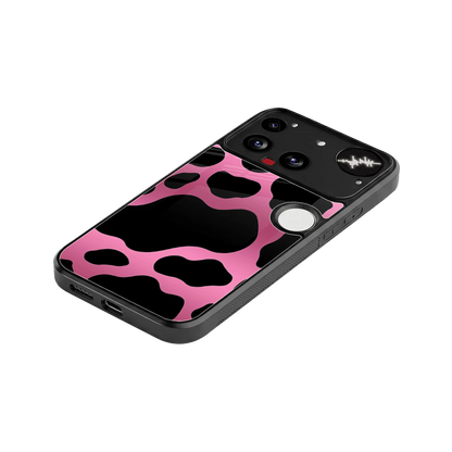 Black Pink Swirl stylish phone case for nothing phone 3 | glossy glass and slim fit