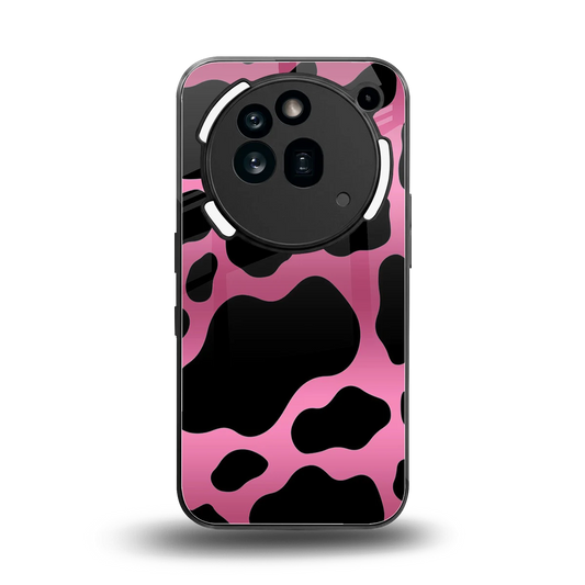 Black Pink Swirl back phone cover | glass case for nothing phone 3a pro