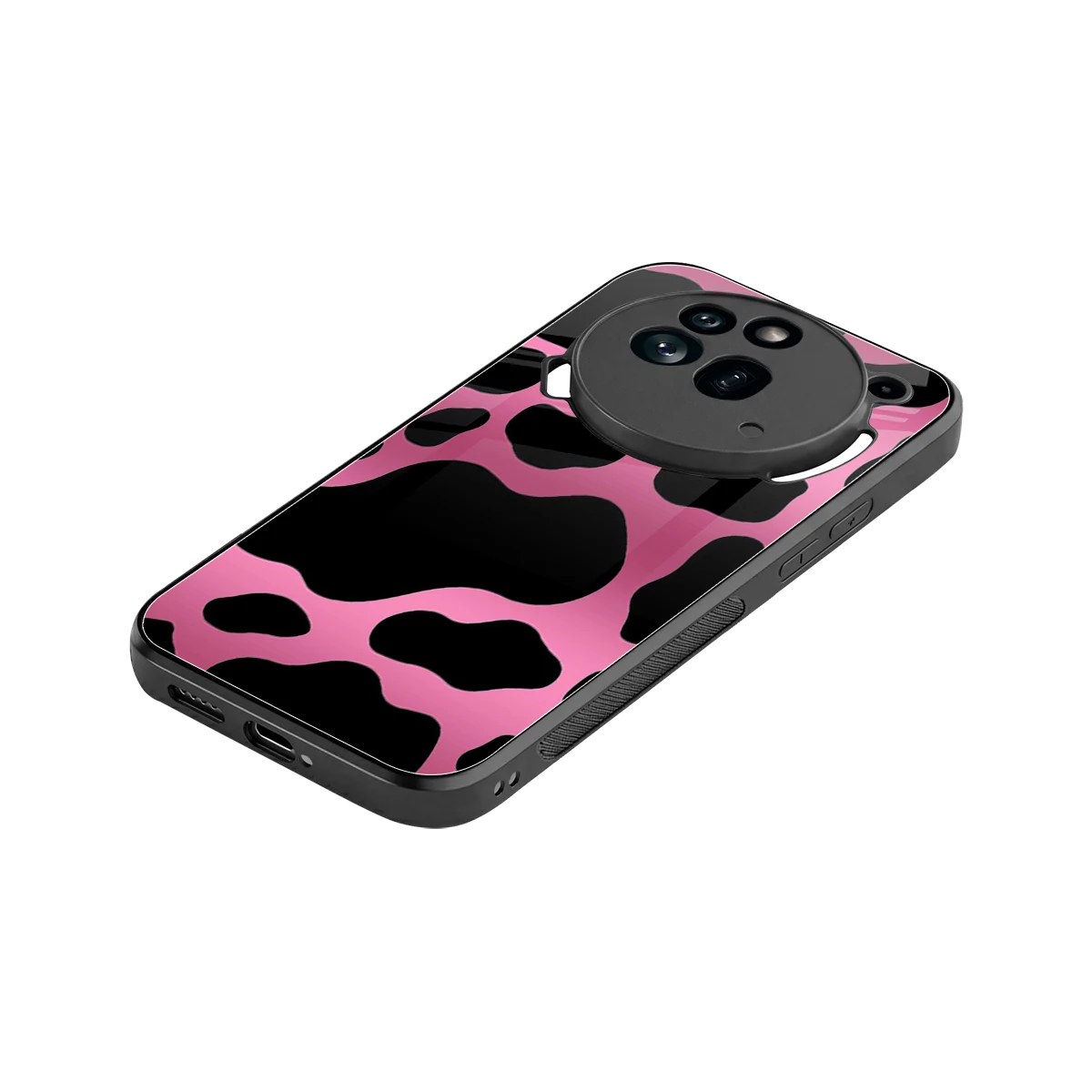 Black Pink Swirl stylish phone case for nothing phone 3a pro | glossy glass and slim fit