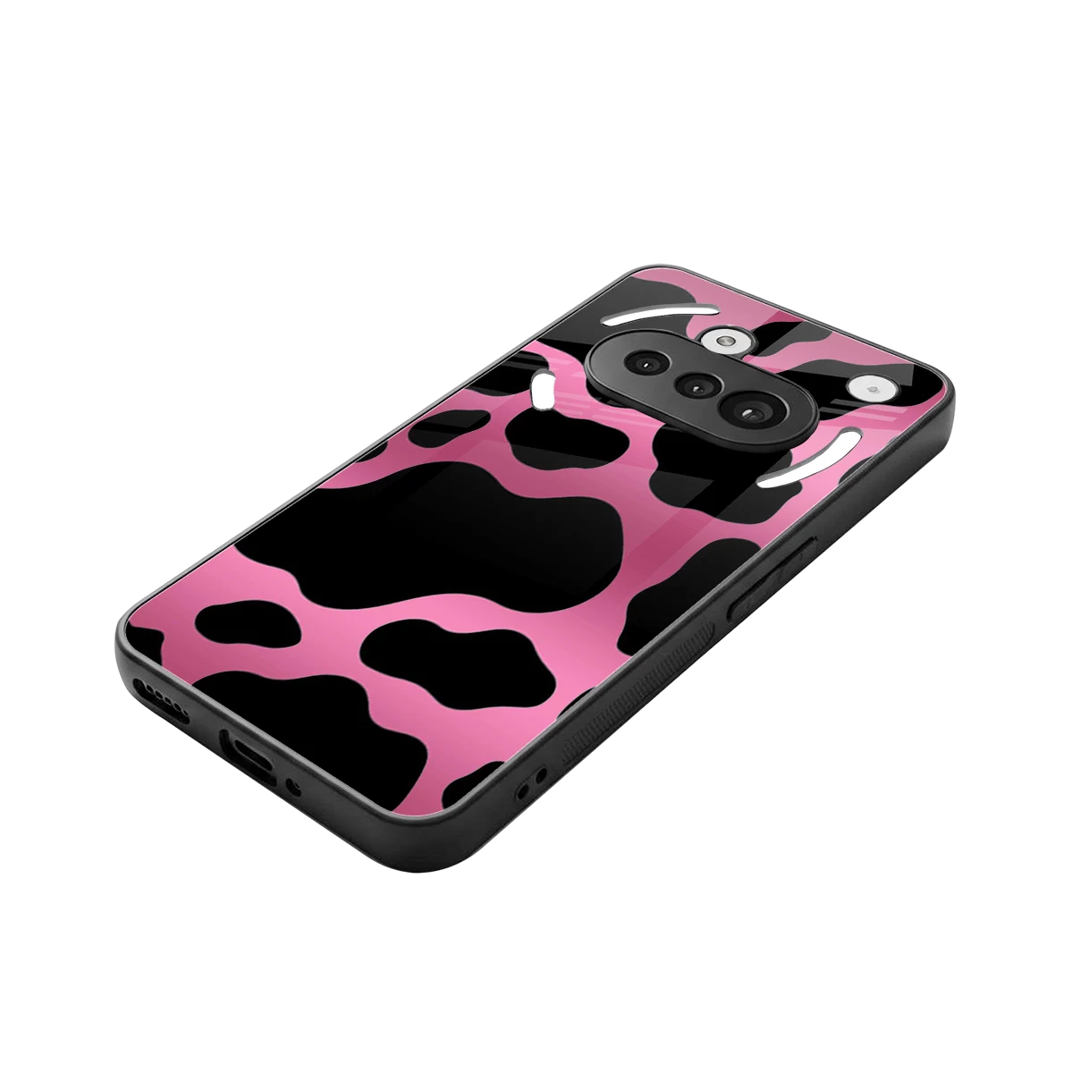 Black Pink Swirl stylish phone case for nothing phone 3a | glossy glass and slim fit