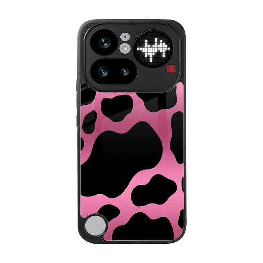 Black Pink Swirl back phone cover | glass case for nothing phone 4a pro