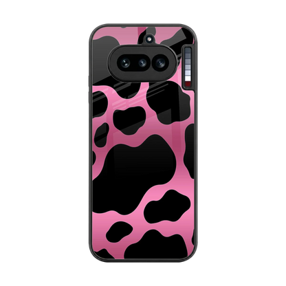 Black Pink Swirl back phone cover | glass case for nothing phone 4a
