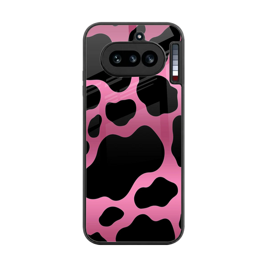 Black Pink Swirl back phone cover | glass case for nothing phone 4a