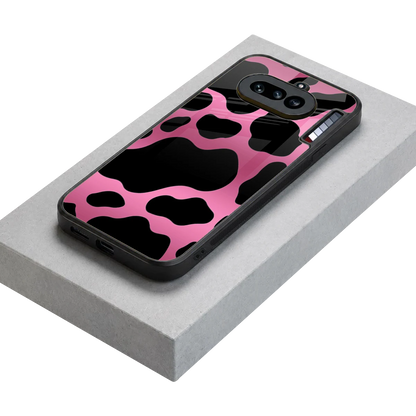 Black Pink Swirl stylish phone case for nothing phone 4a | glossy glass and slim fit