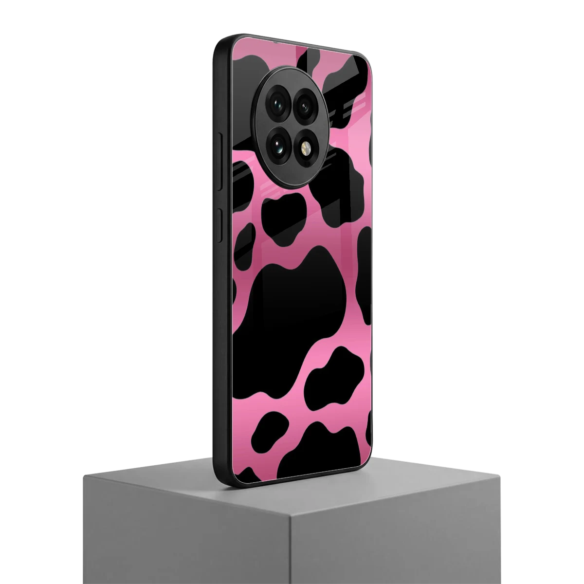 Black Pink Swirl oneplus 13r mobile cover | shockproof glass phone case