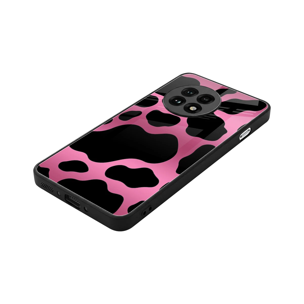 Black Pink Swirl stylish phone case for oneplus 13r | glossy glass and slim fit