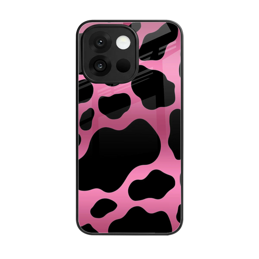 Black Pink Swirl back phone cover | glass case for oneplus 13s