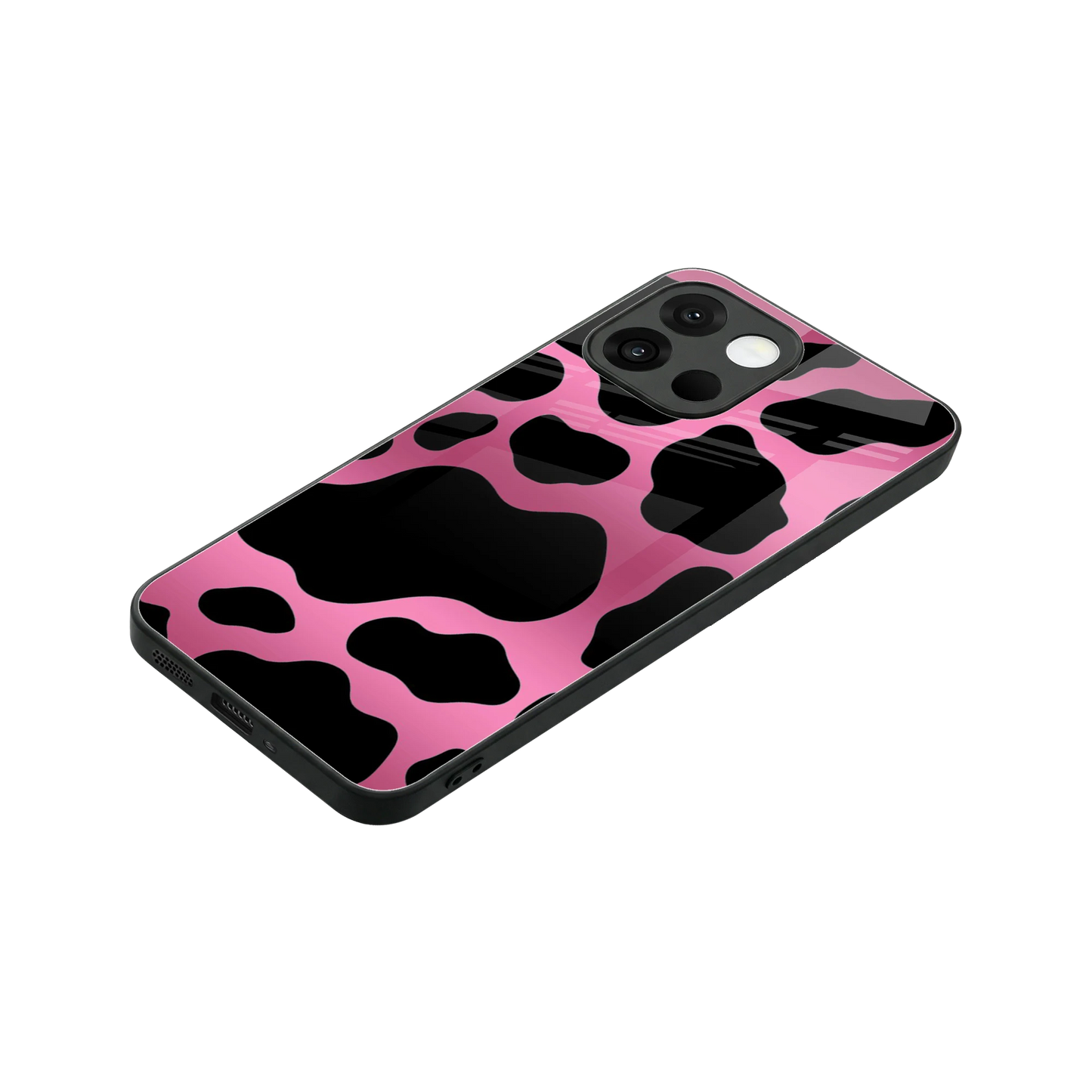 Black Pink Swirl stylish phone case for oneplus 13s | glossy glass and slim fit