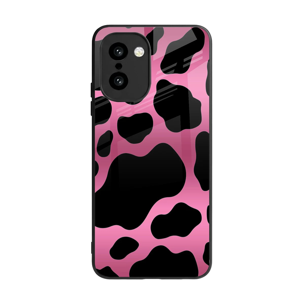 Black Pink Swirl back phone cover | glass case for oneplus 15r