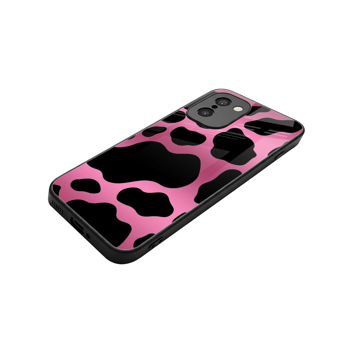 Black Pink Swirl stylish phone case for oneplus 15r | glossy glass and slim fit