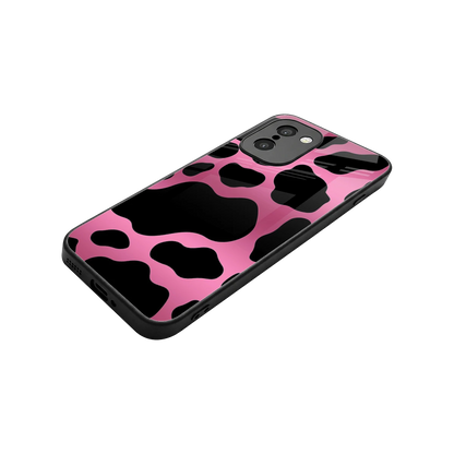 Black Pink Swirl stylish phone case for oneplus 15r | glossy glass and slim fit