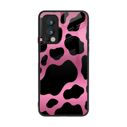 Black Pink Swirl back phone cover | glass case for oneplus nord 2