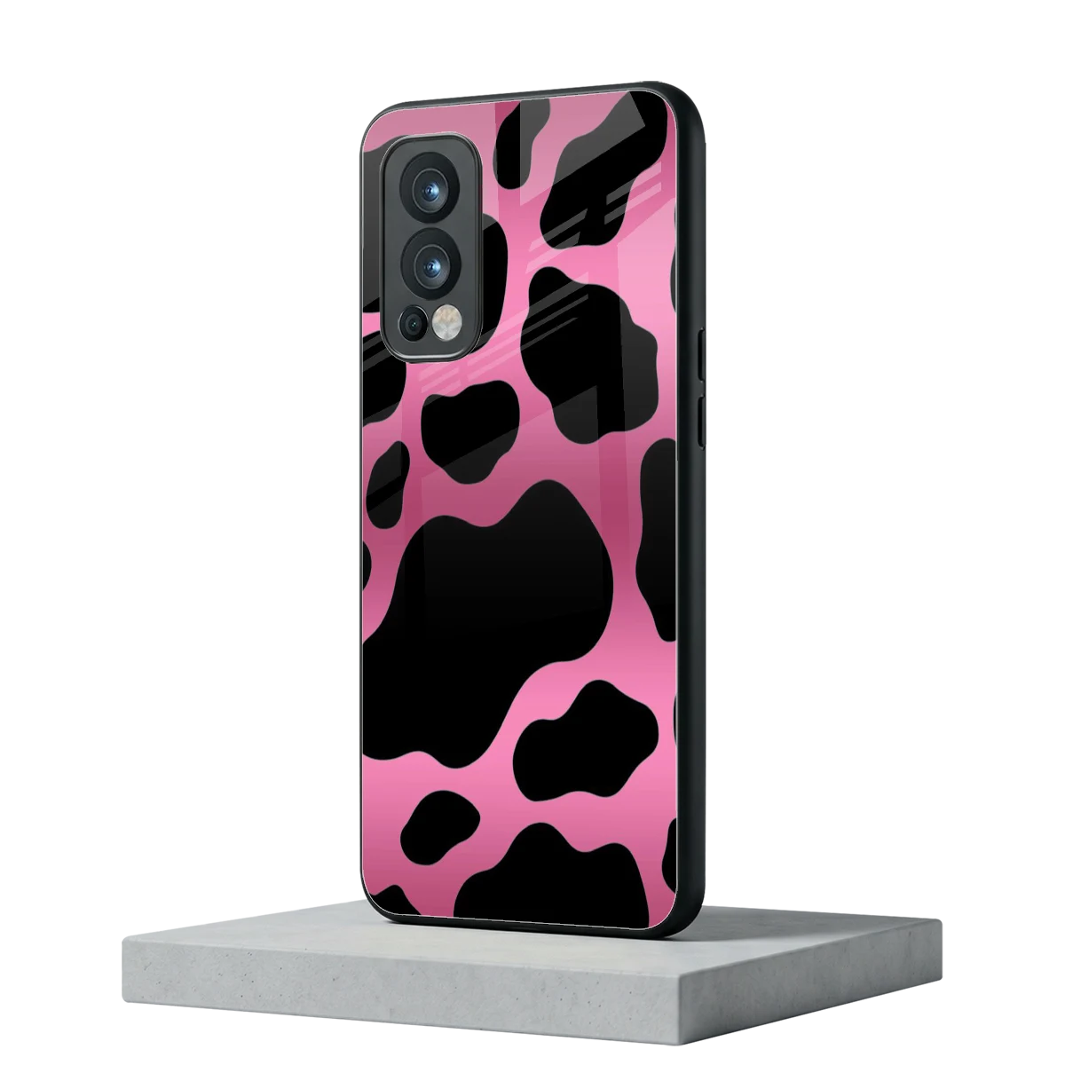 Black Pink Swirl oneplus nord 2 mobile cover | shockproof glass phone case